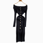 Elegant Off-shoulder Knot Knitted Dress