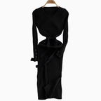 V-neck Bodycon Split Knitted Dress