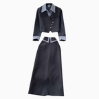 Faux Two-pieces Shirt&Skirt 2Pcs