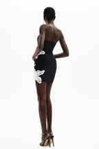 Embroidered Sequin Strapless Mini Dress