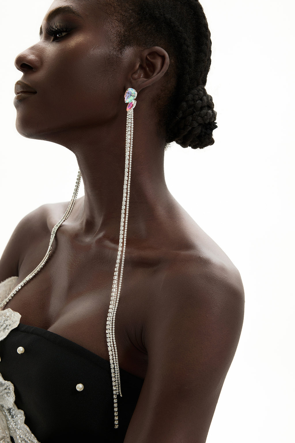 Rhinestone Tassel Earrings