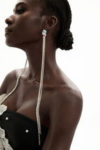 Rhinestone Tassel Earrings
