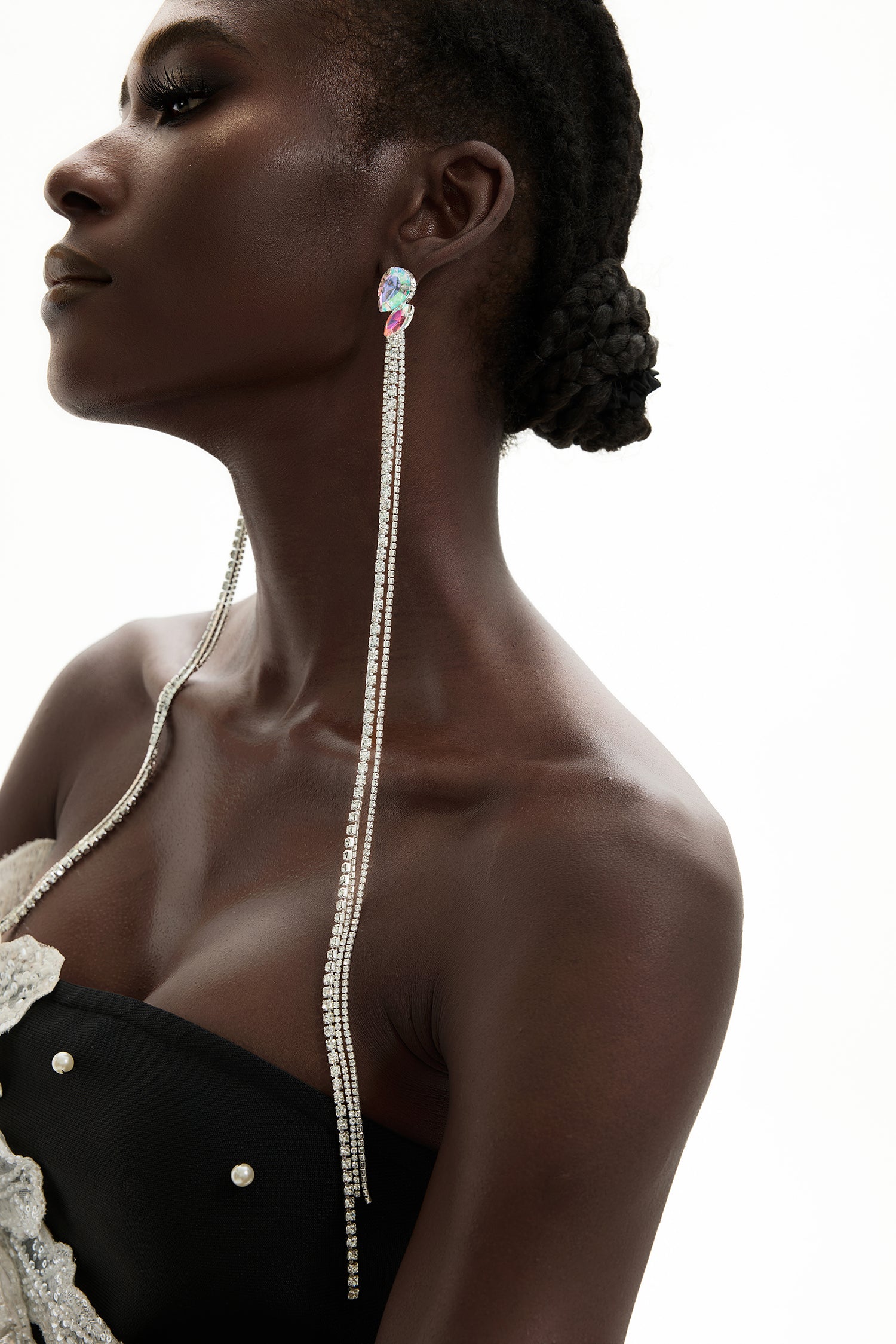Rhinestone Tassel Earrings