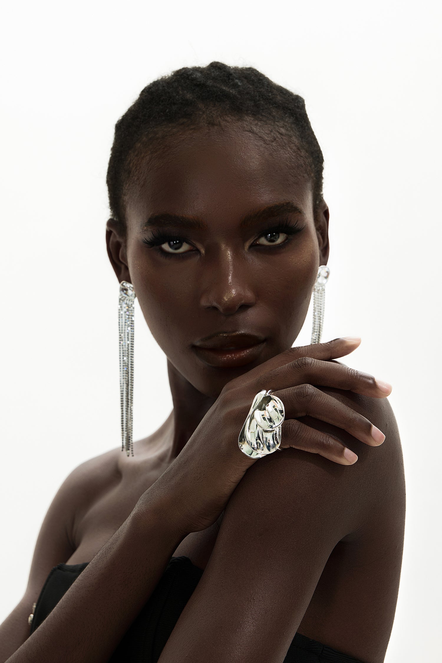 Metal Glossy Multi-Layered Petal Ring
