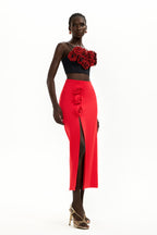 3D Flower Sweetheart Neck Slip Mini Top