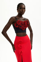 3D Flower Sweetheart Neck Slip Mini Top