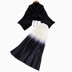 Thickened Cardigan&Gradient Skirt 2Pcs