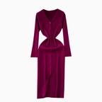 V-neck Single-breasted Cardigan Dress