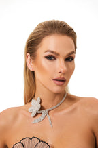 Rhinestone Flower Necklace