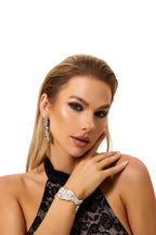 Irregular Shape Metal Earrings & Bracelet Set