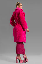 Open Front Longline Fuzzy Coat