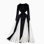 Black&White Patchwork Elegant Dress
