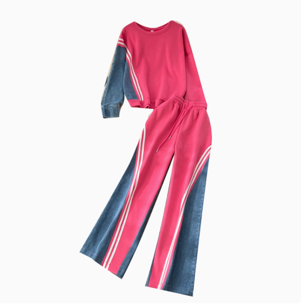 Sweatshirt&Trousers Sportswear Denim 2Pcs