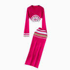 Colorful Stripe Sweater&Skirt Knitted 2Pcs