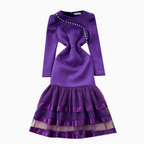 Beaded Mesh Pendulum Purple Dress