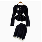 Camellia Cardigan&Skirt Knitted 2PCS