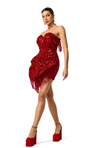 Rhinestone Bow Sequin Mini Dress