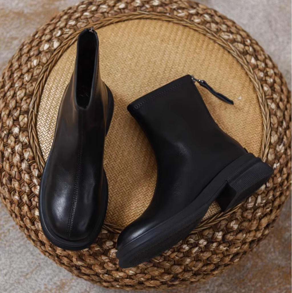 Back Zipped Skinny Martin Boots