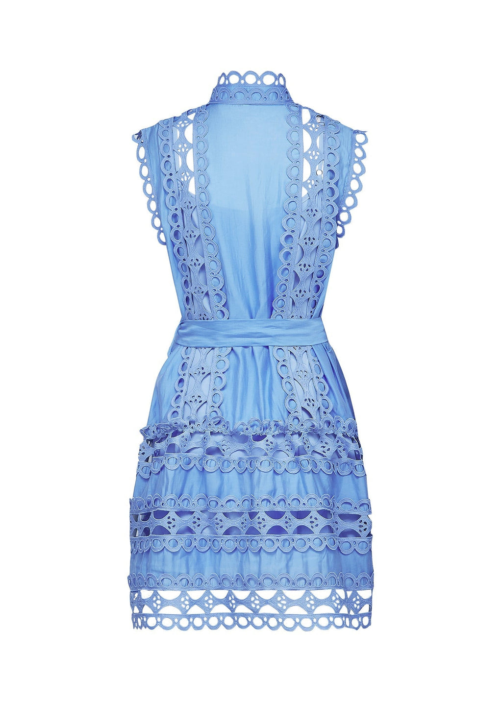 Emeline Blue Cutout Belted Mini Dress