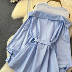Niche Faux Two-pieces Patchwork Top