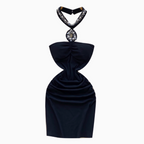 Elegant Slim-fit Beaded Halter Dress
