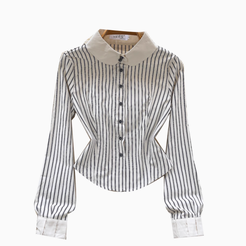 Chic Waist-slimming Stripe Shirt