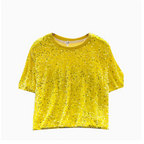 Crew Neck Sequined Short T-shirt