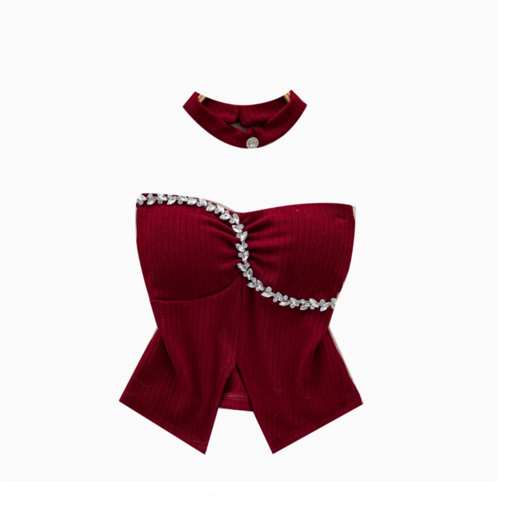 Beaded Padded Top with Choker