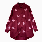 Butterfly Embroidered Loose-fit Shirt