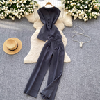 Suit Vest & Wide-leg Trousers 2Pcs