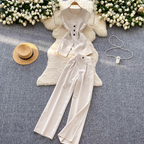 Suit Vest & Wide-leg Trousers 2Pcs