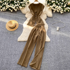 Suit Vest & Wide-leg Trousers 2Pcs