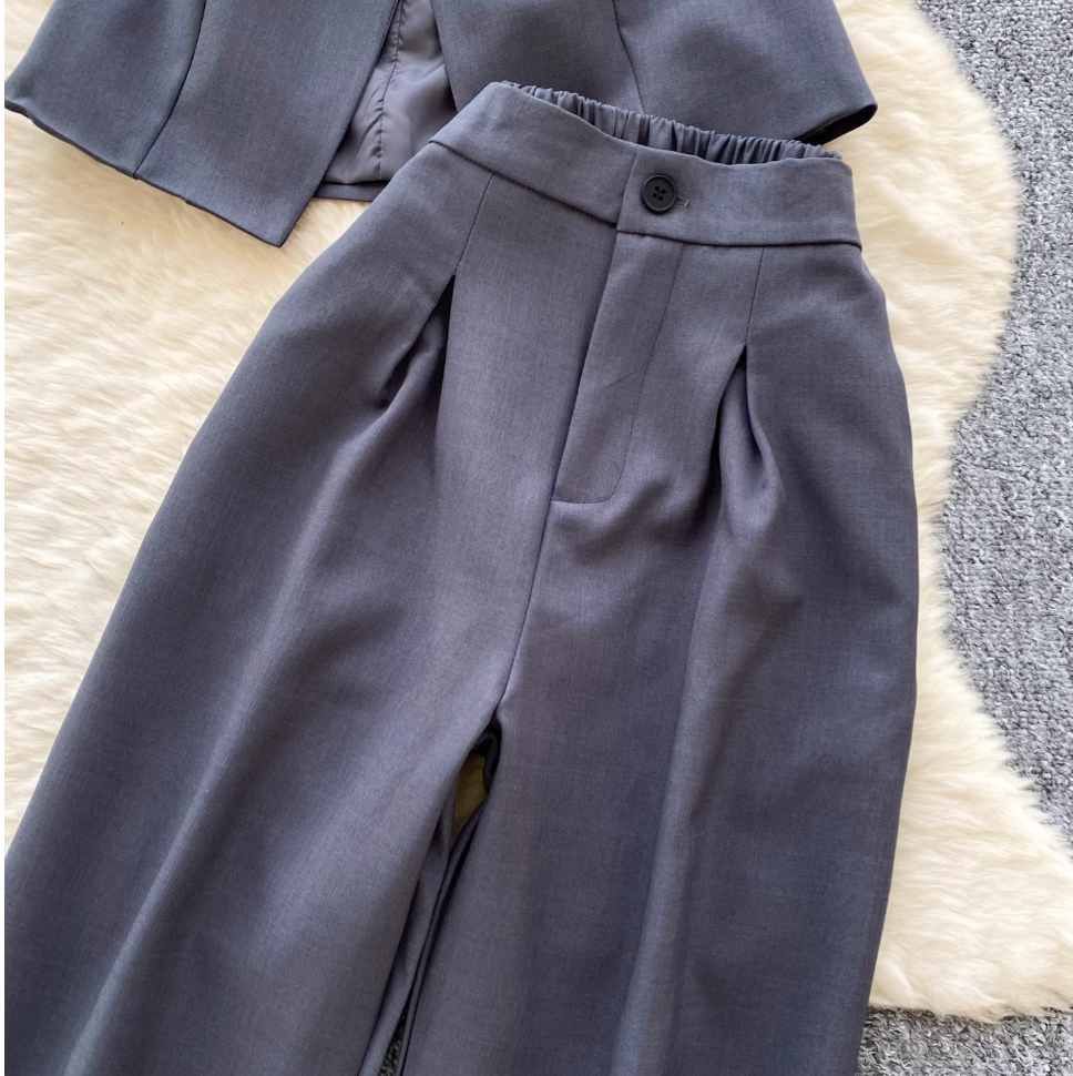 Suit Vest & Wide-leg Trousers 2Pcs