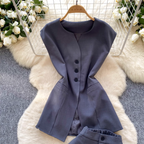 Suit Vest & Wide-leg Trousers 2Pcs