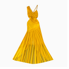 Asymmetric A-line Yellow Slip Dress