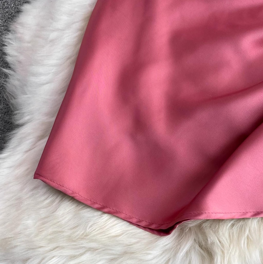 Draped Neckline Drawstring Slip Dress