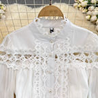 Courtly White Lace Patchwork Dress