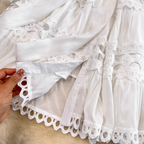 Courtly White Lace Patchwork Dress