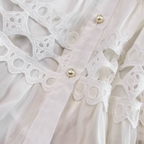 Courtly White Lace Patchwork Dress