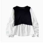Faux Two-pieces Color Blocking Top