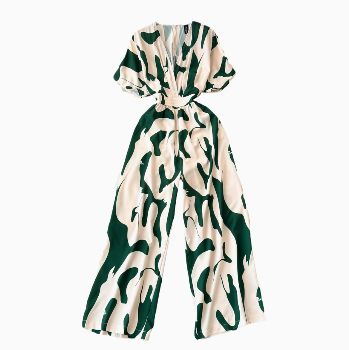 V-neck Color Blocking Slim-fit Jumpsuits