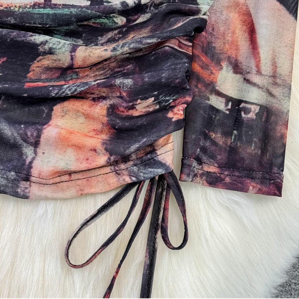 Niche Crew Neck Printed Dress