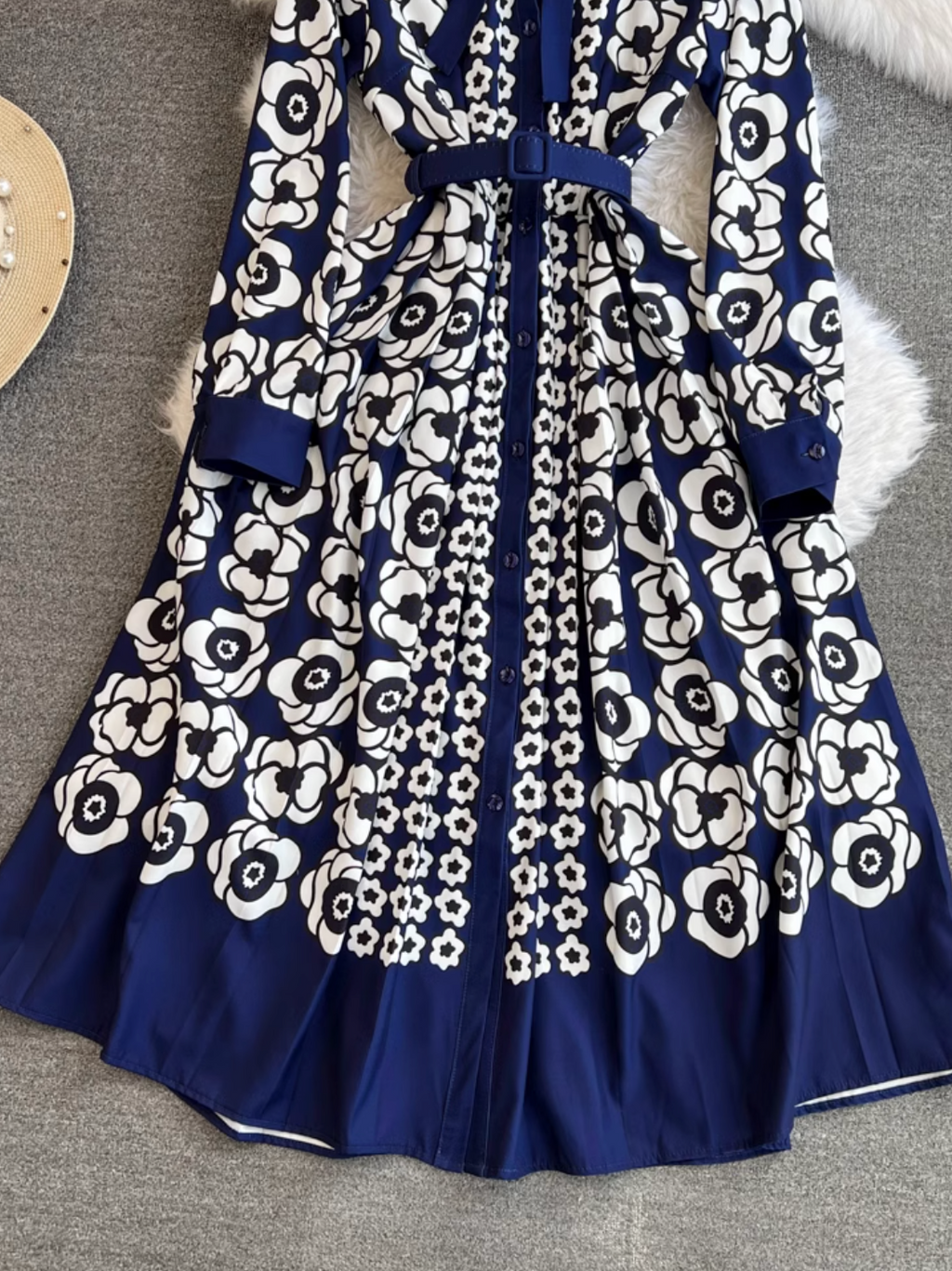 High-end Bow Pattern Printed Dress