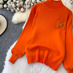 Monogrammed Sweater & Plaid Skirt 2Pcs