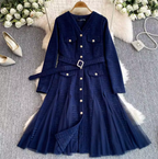 French Style Mesh Patchwork Dress