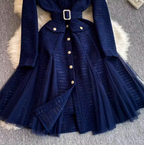 French Style Mesh Patchwork Dress