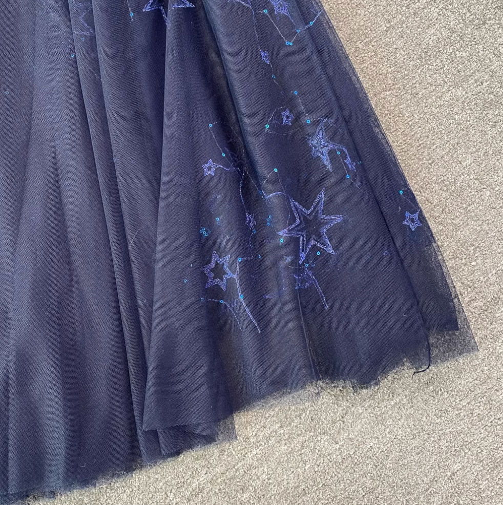 Crew-neck Sweater & Star Sequined Skirt 2Pcs
