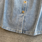 Elastic Drawstring Patchwork Denim Dress