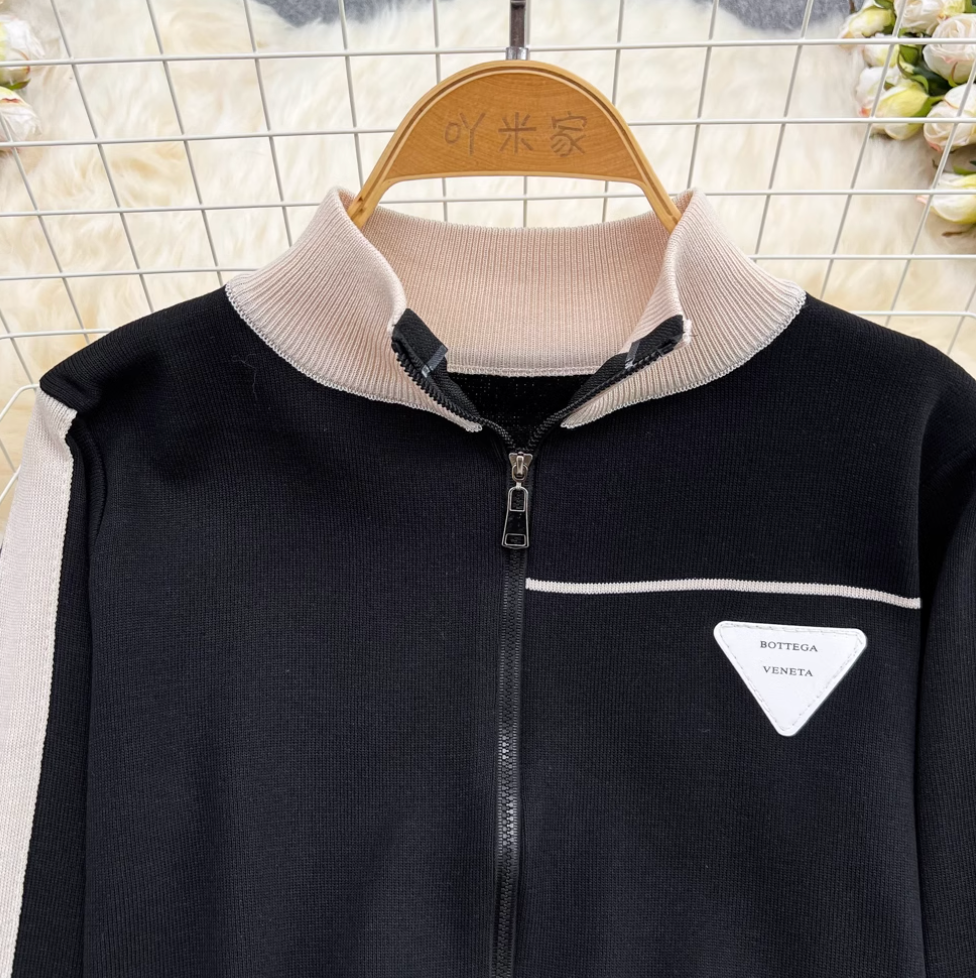 Stand Collar Cardigan & Trousers Casual 2Pcs
