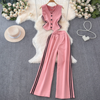 Suit Vest & Wide-leg Trousers 2Pcs